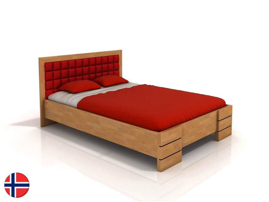 Manželská posteľ 200 cm Naturlig Storhamar High (buk) (s roštom)