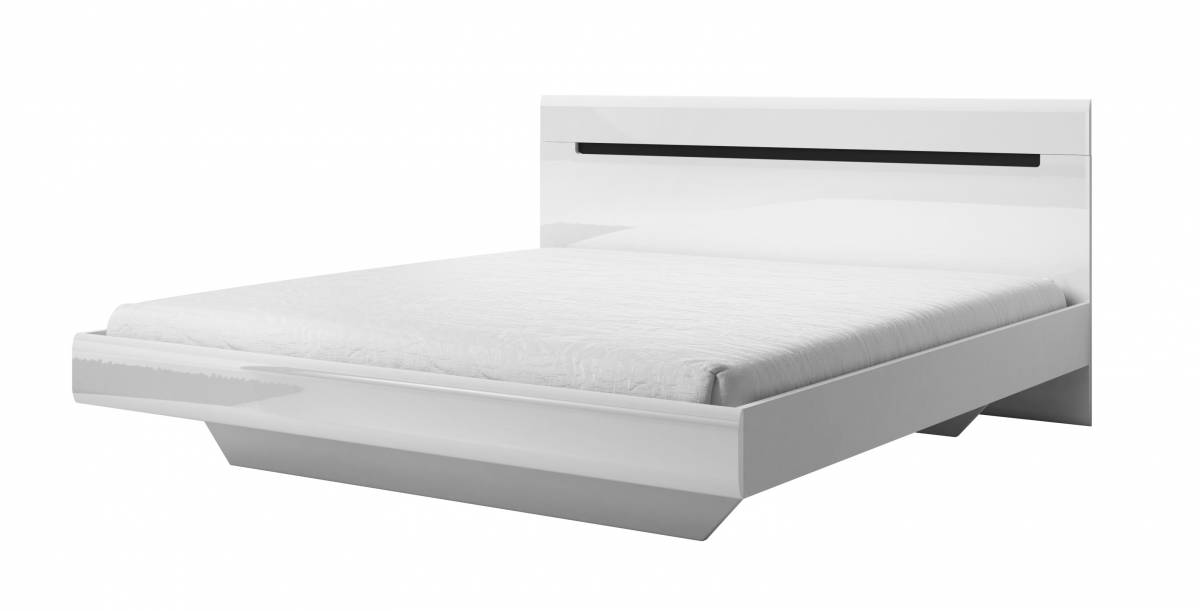 Manželská posteľ 180 cm Typ 32 (biela + biely vysoký lesk)