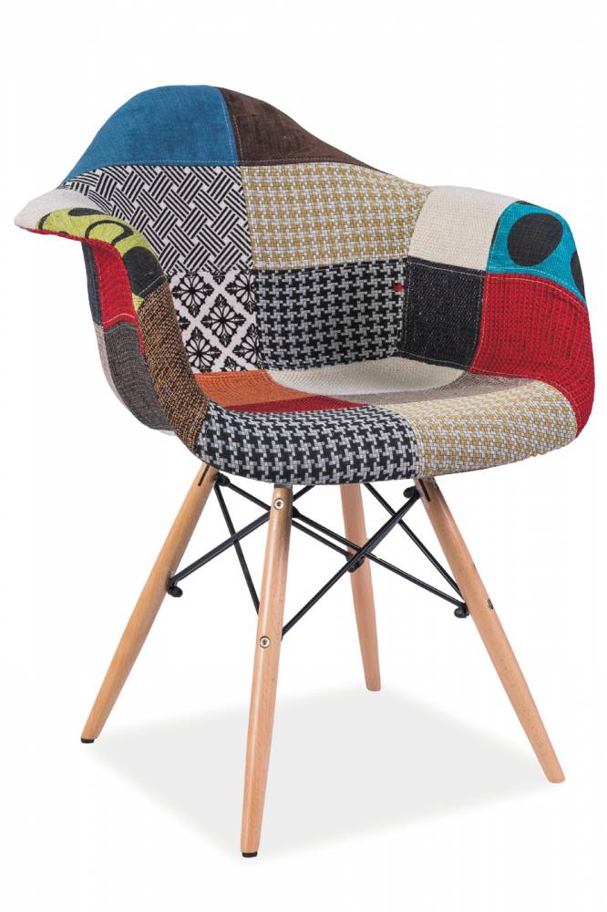 Jedálenská stolička Denis (patchwork viacfarebný)
