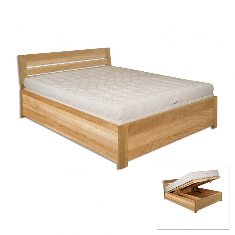 Manželská posteľ 140 cm LK 295 (dub) (masív)