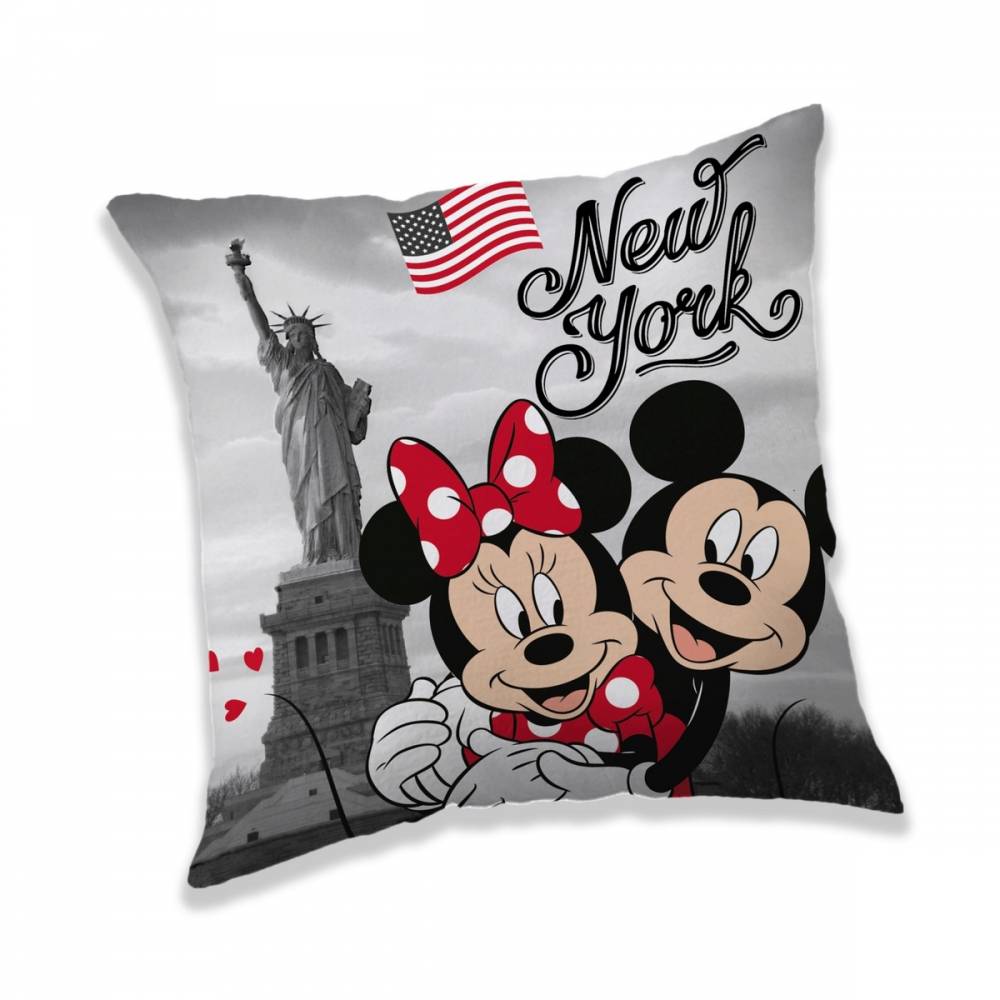Jerry Fabrics Vankúšik Mickey a Minnie in New York, 40 x 40 cm