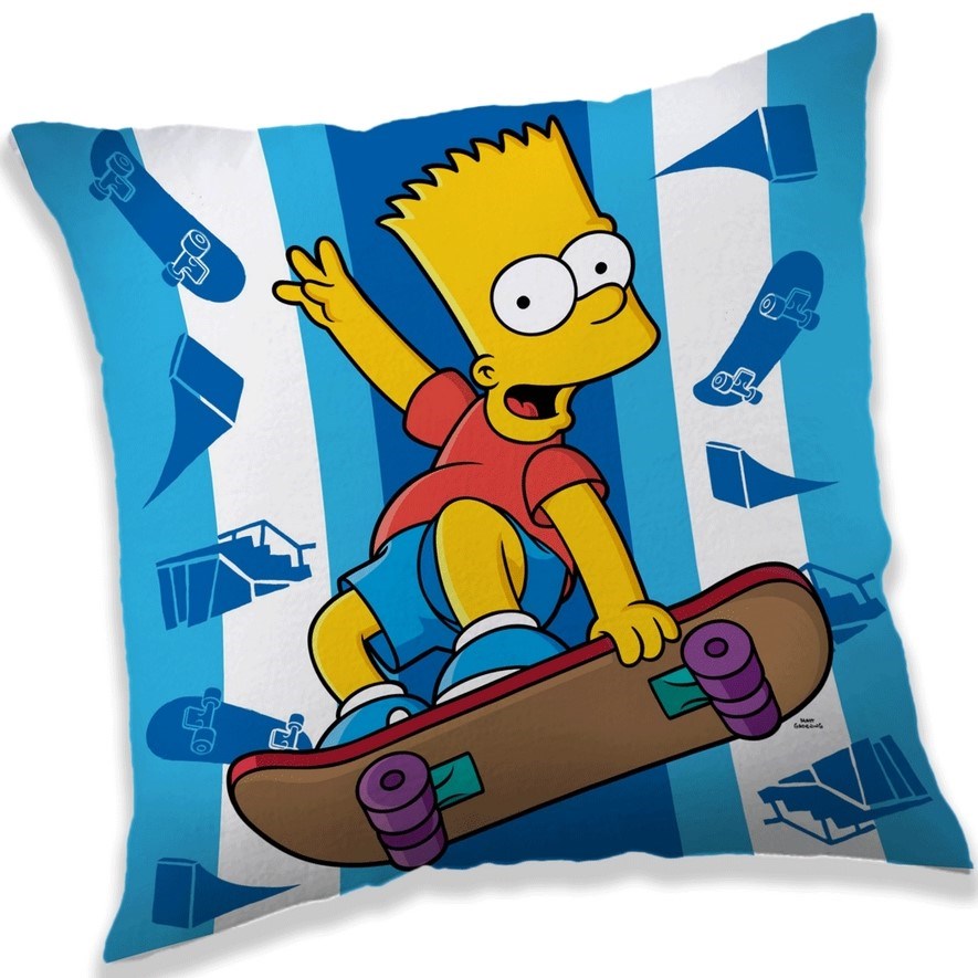 Jerry Fabrics Vankúšik The Simpsons Bart skater, 40 x 40 cm