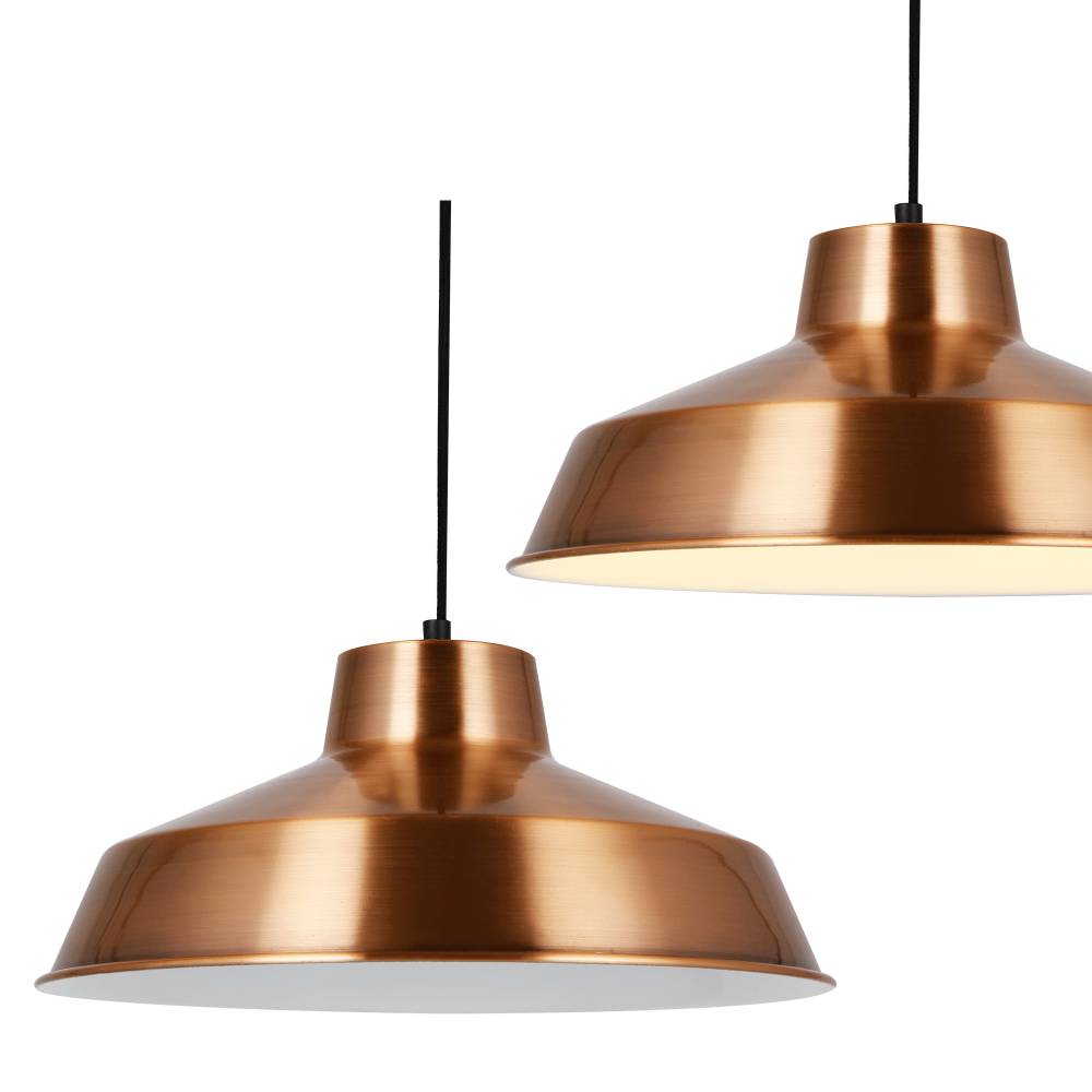 [lux.pro]® Dekoratívna dizajnová design závesná lampa / stropná lampa - medená – biela (1 x E27)