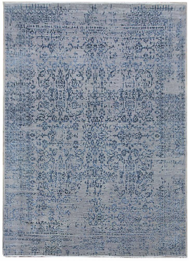 Diamond Carpets koberce Ručně vázaný kusový koberec Diamond DC-JK 1 Silver/blue - 275x365 cm