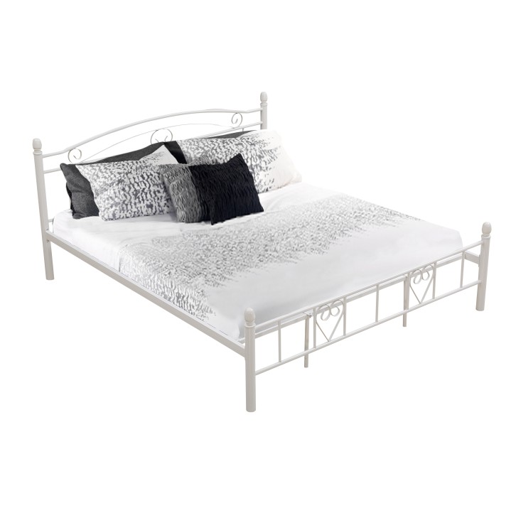Manželská posteľ 180 cm Brita (s roštom) (biela)