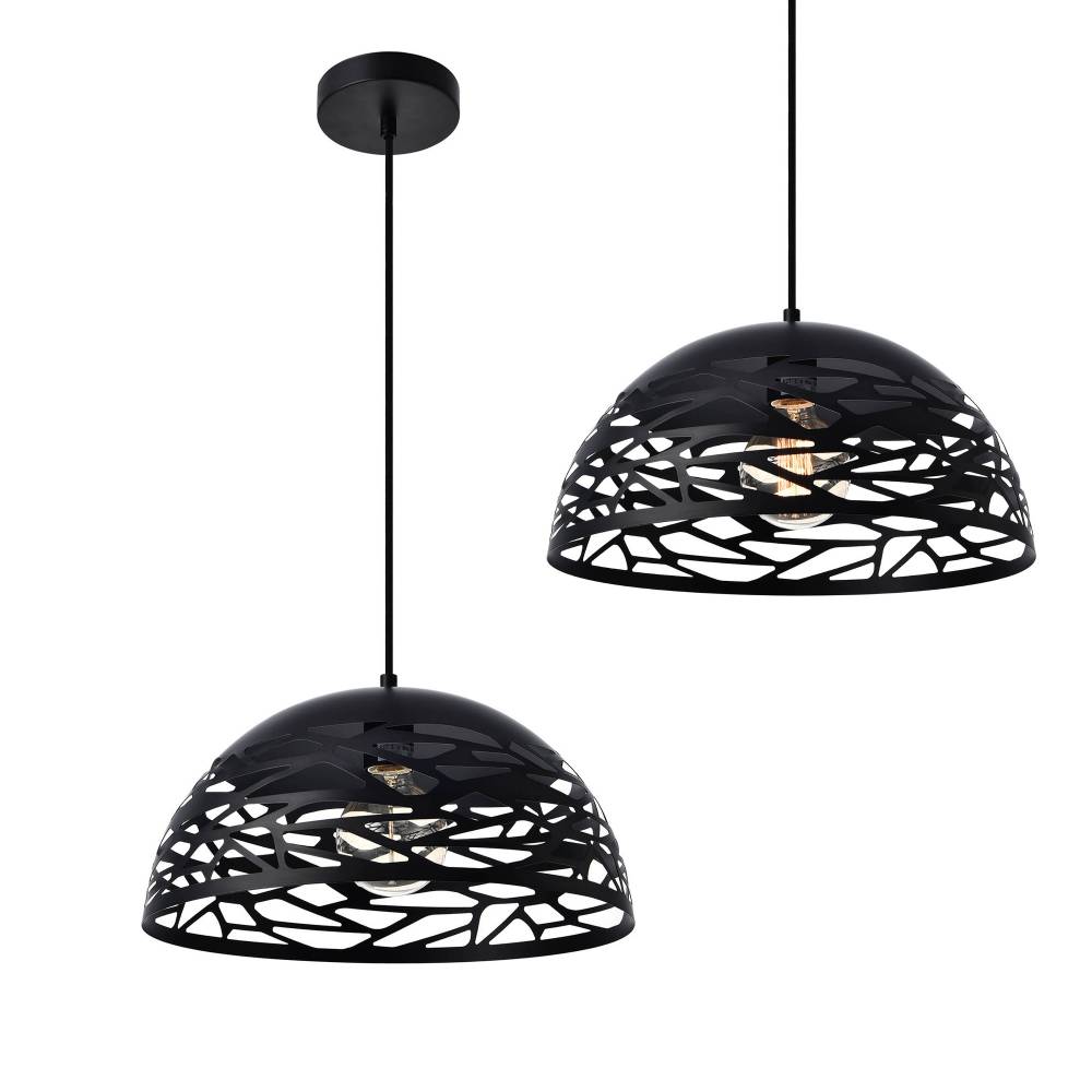 [lux.pro]® Dekoratívna dizajnová design závesná lampa / stropná lampa - čierna (1 x E27)