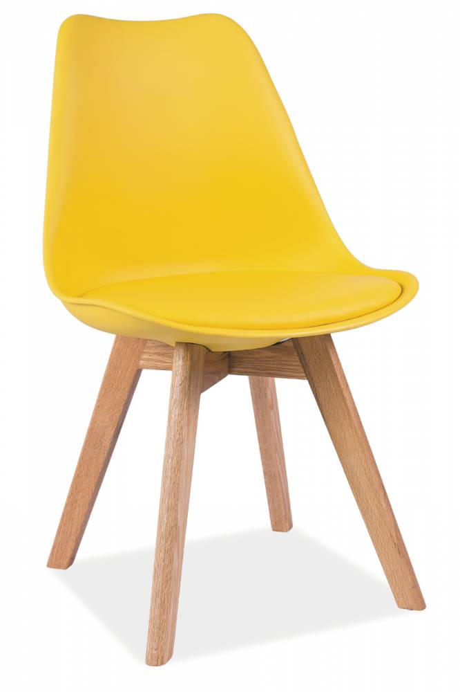 Jedálenská stolička Kris (žltá + dub)
