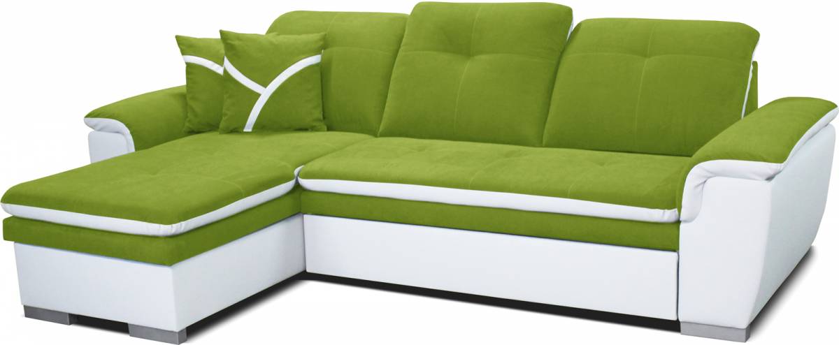 Rohová sedačka Estevan L+2F (zelená + biela) (L)