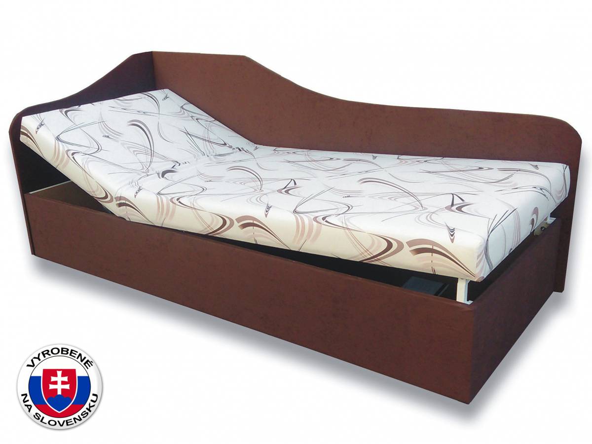 Jednolôžková posteľ (váľanda) 80 cm Anita (Sand 10 + Tmavohnedá 40) (L)