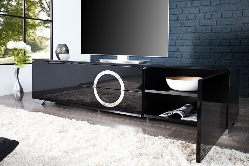 TV stolík ZAN 180 cm - čierna