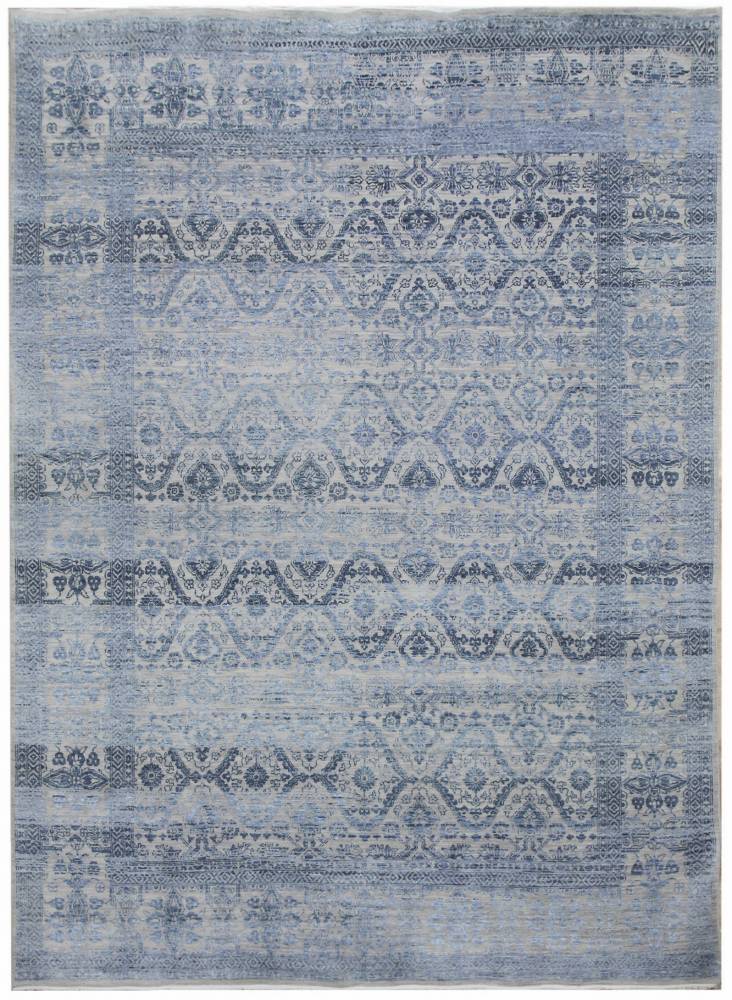 Diamond Carpets koberce Ručně vázaný kusový koberec Diamond DC-HALI B Silver/blue - 305x425 cm