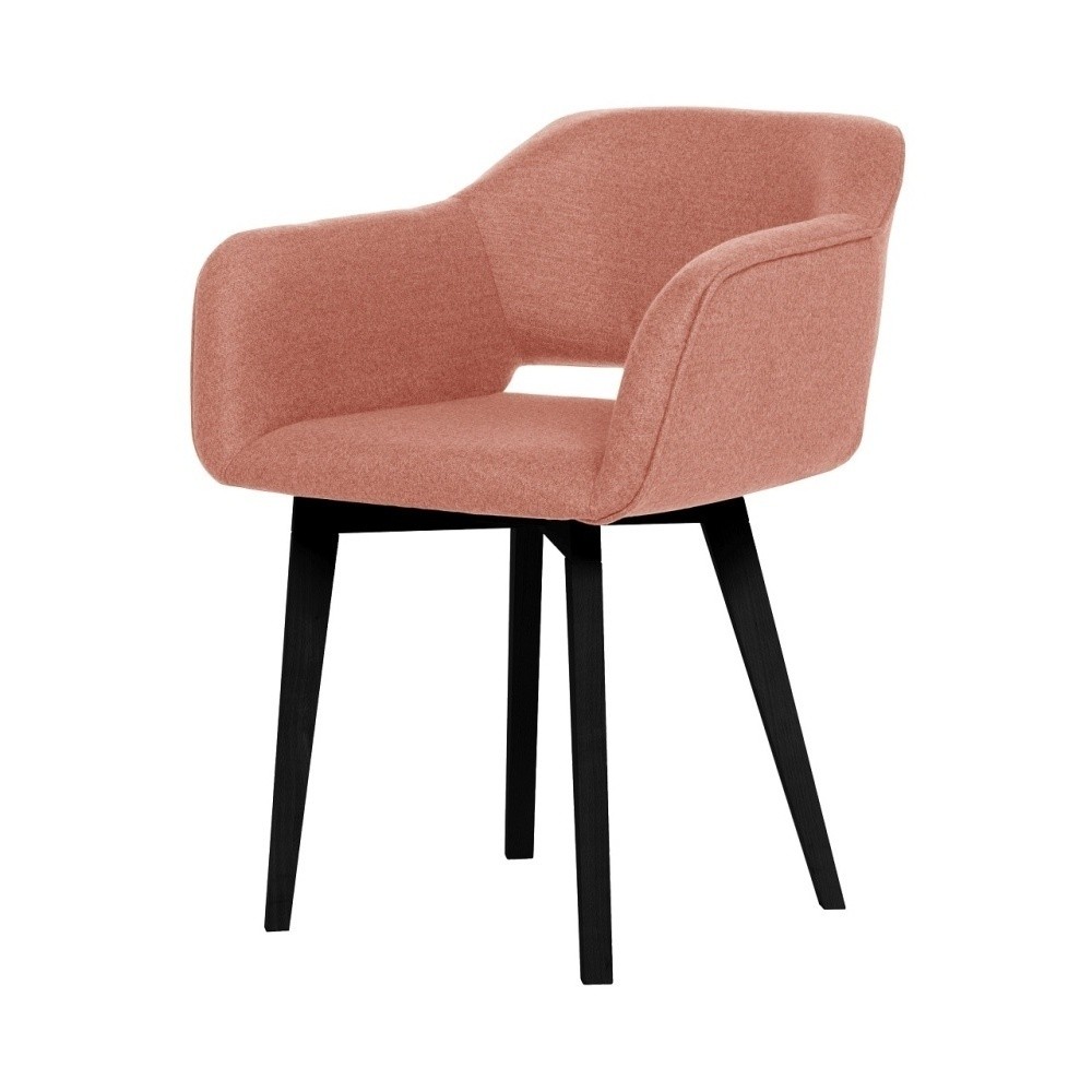 Broskyňovooranžová jedálenská stolička s čiernymi nohami My Pop Design Oldenburg