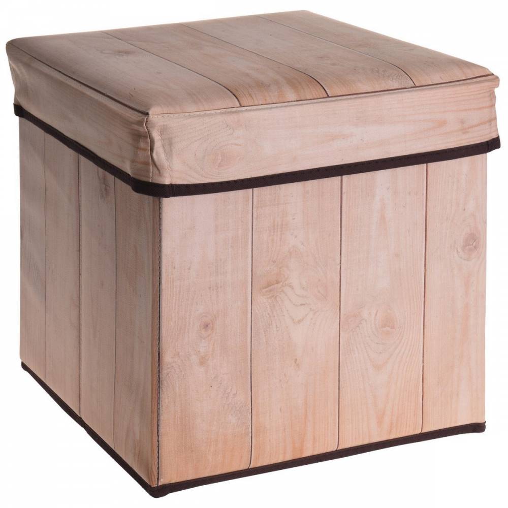 Úložný sedací box Wooden Birch, 30 x 30 x 30 cm