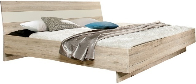 posteľ 180x200 cm, dub pieskový/biela, VALERIA