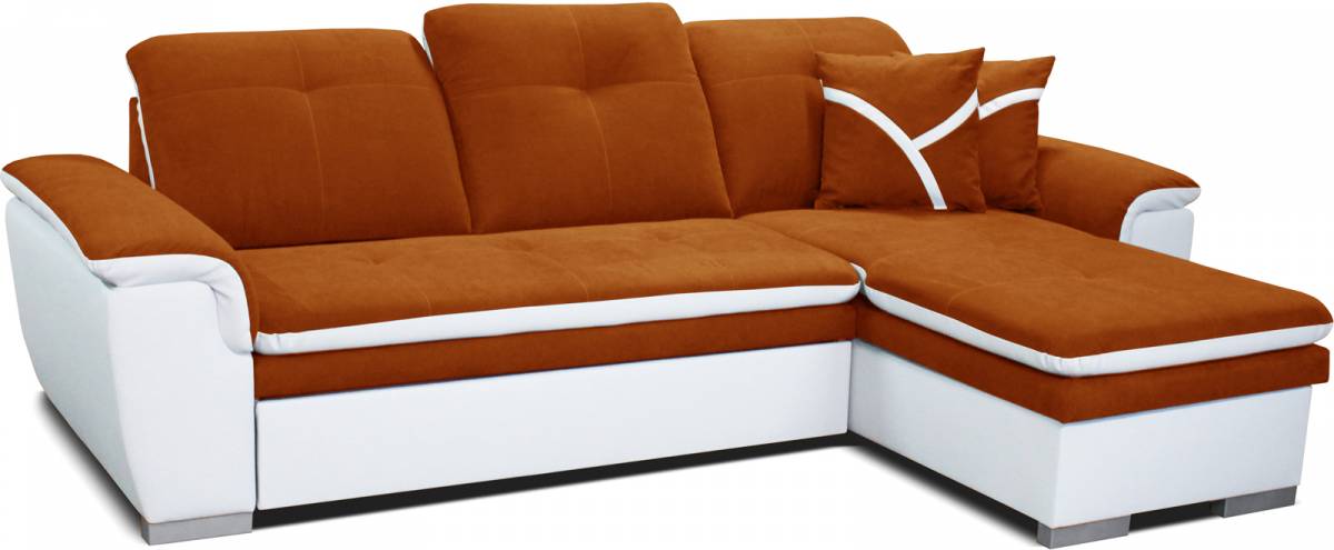Rohová sedačka Estevan 2F+L (oranžová + biela) (P)