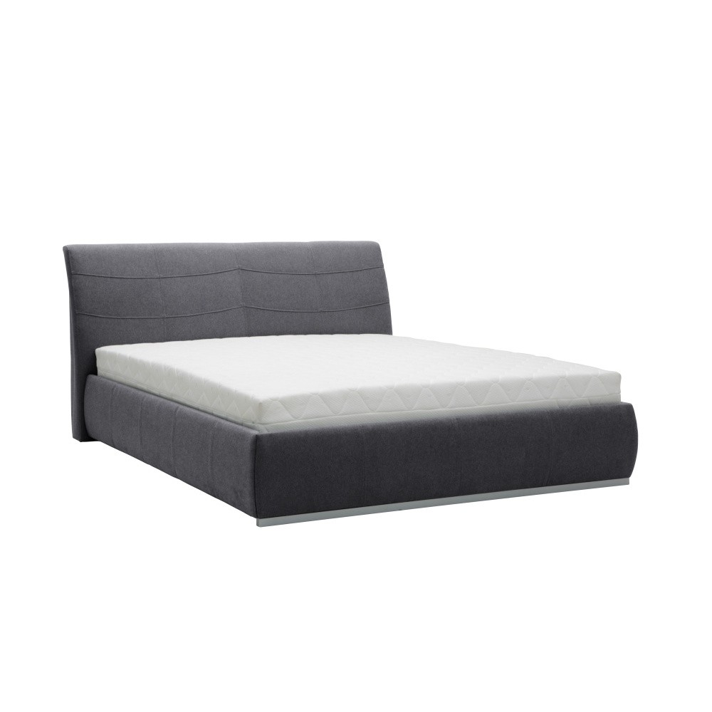 Sivá dvojlôžková posteľ Mazzini Beds Luna, 180 x 200 cm