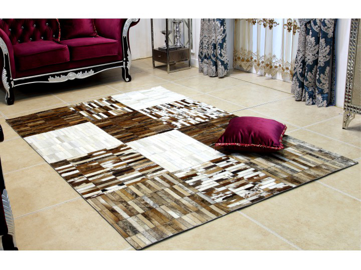 Kožený koberec TYP 04 (hovädzia koža + vzor patchwork)