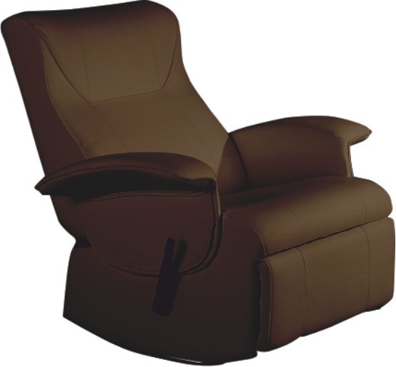 relaxačné kreslo, hnedá textilná koža PU, ROMELO C3