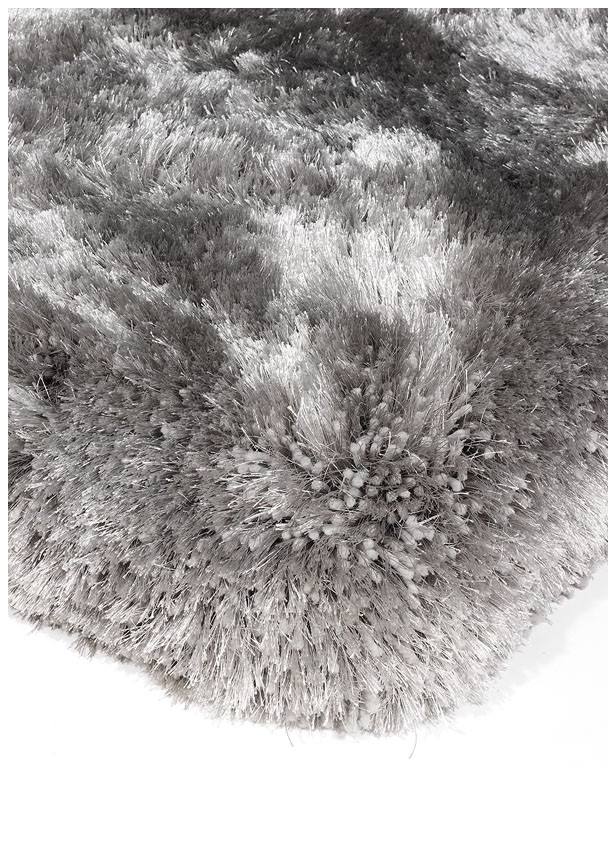 Plush huňatý koberec - strieborná