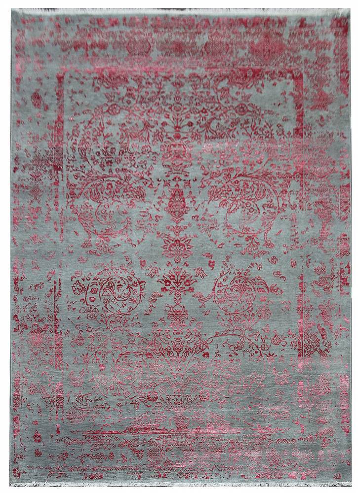 Diamond Carpets koberce Ručně vázaný kusový koberec Diamond DC-JK ROUND Silver/pink - 365x457 cm