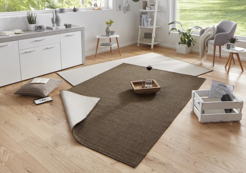 Bougari - Hanse Home koberce Kusový koberec Twin-Wendeteppiche 103099 braun creme - 80x250 cm