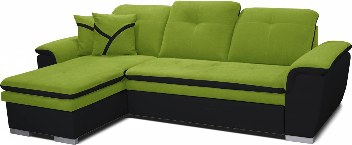 Rohová sedačka Estevan L+2F (zelená + čierna) (L)