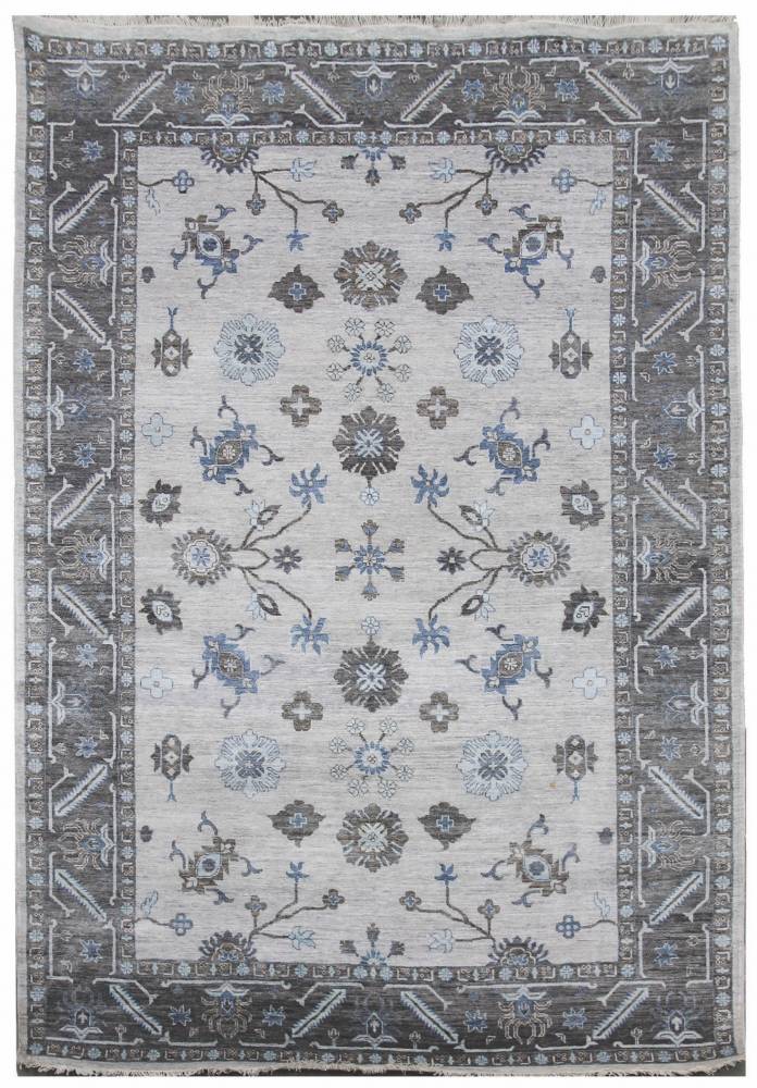 Diamond Carpets koberce Ručně vázaný kusový koberec Diamond DC-USHAK silver/black - 275x365 cm