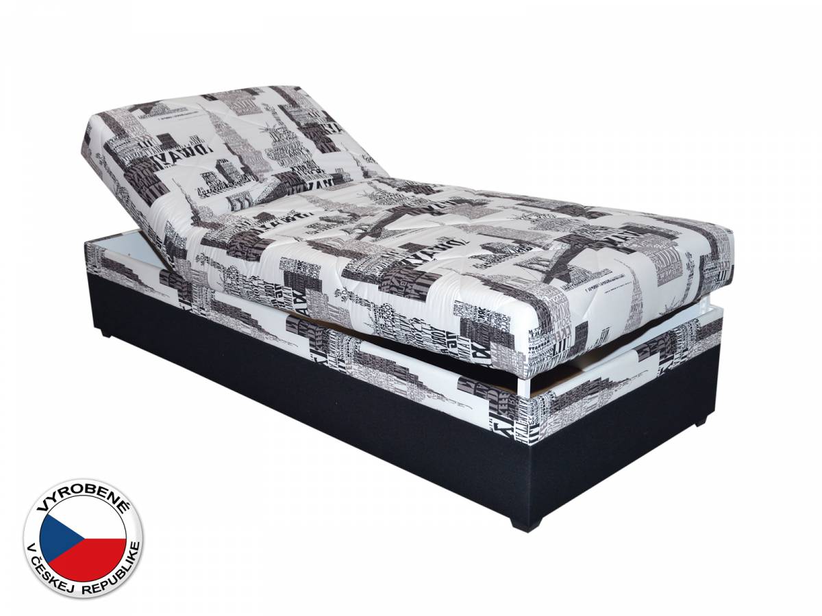 Jednolôžková posteľ (váľanda) 90 cm Blanár Evelina (vzor NYC B 05) (s roštom a matracom)
