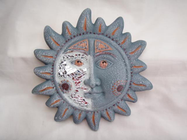 keramické slnko modré 18 cm
