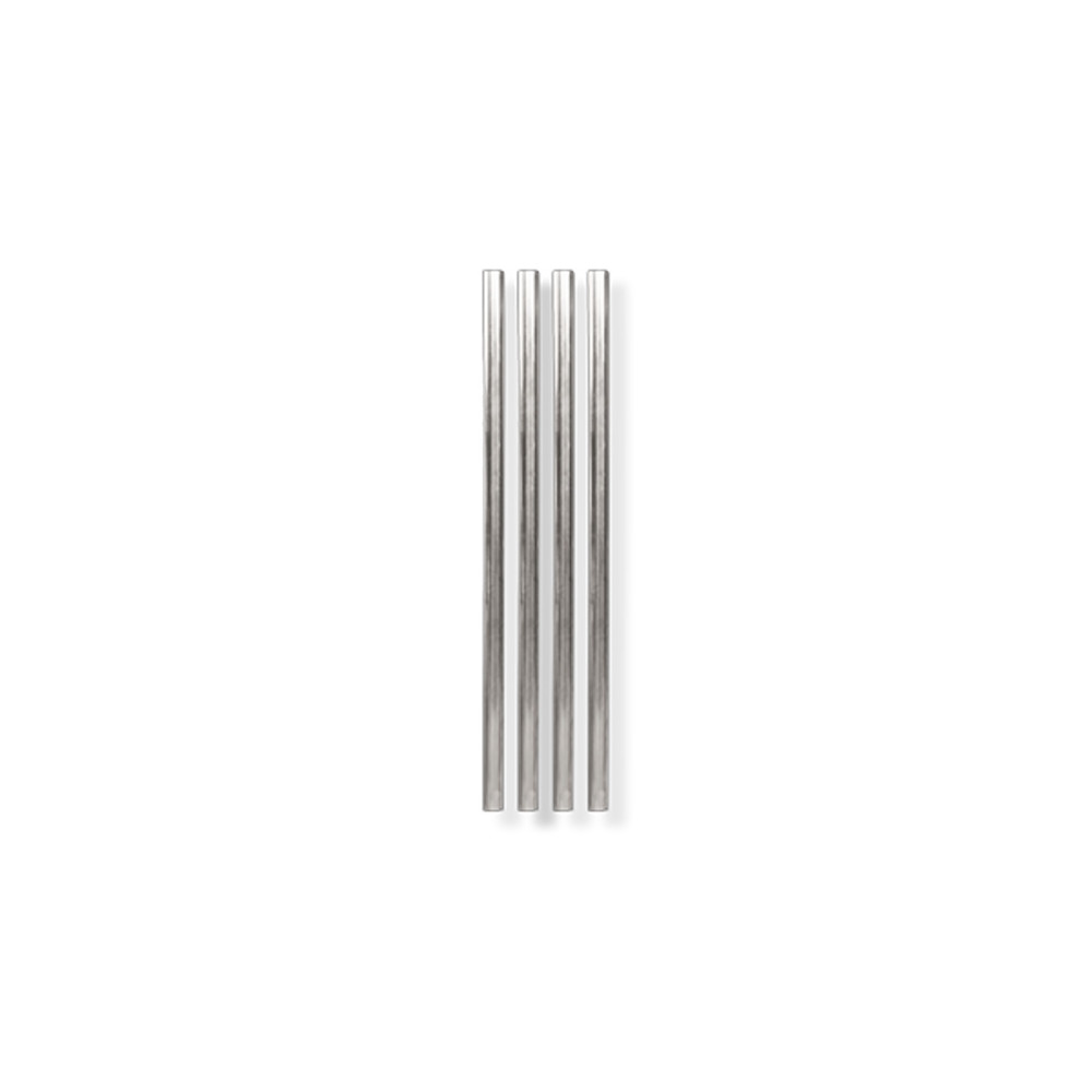 Sada 4 strieborných kovových slamiek W&P Design, dĺžka 12,7 cm