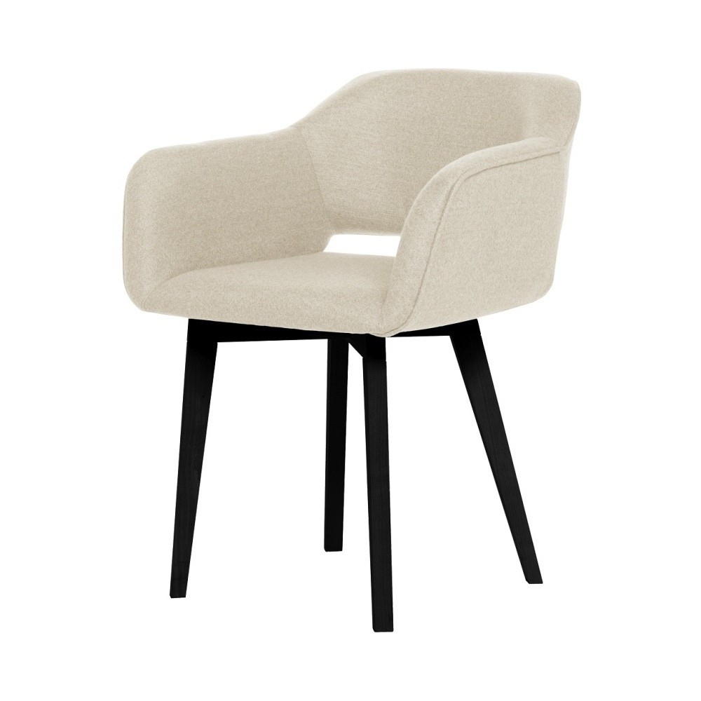 Krémová jedálenská stolička s čiernymi nohami My Pop Design Oldenburg