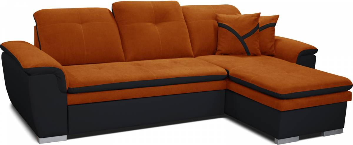 Rohová sedačka Estevan 2F+L (oranžová + čierna) (P)