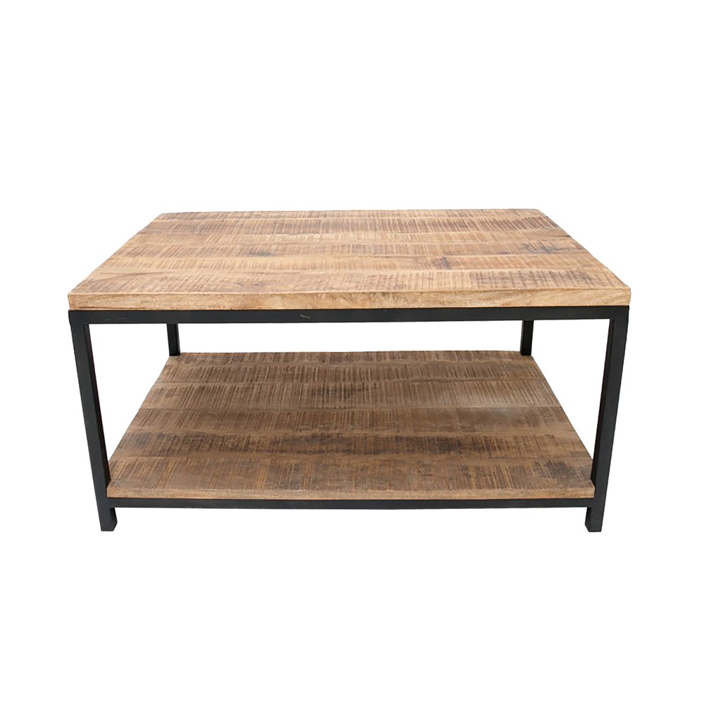 Čierny konferenčný stolík s doskou z mangového dreva LABEL51 Vintage XL