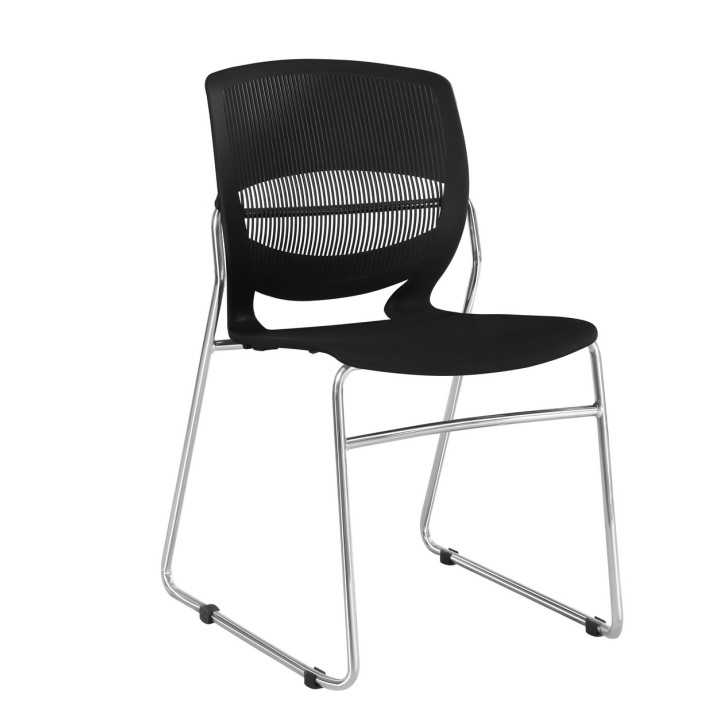 Kancelárska stolička, plast+kov, čierna, IMENA