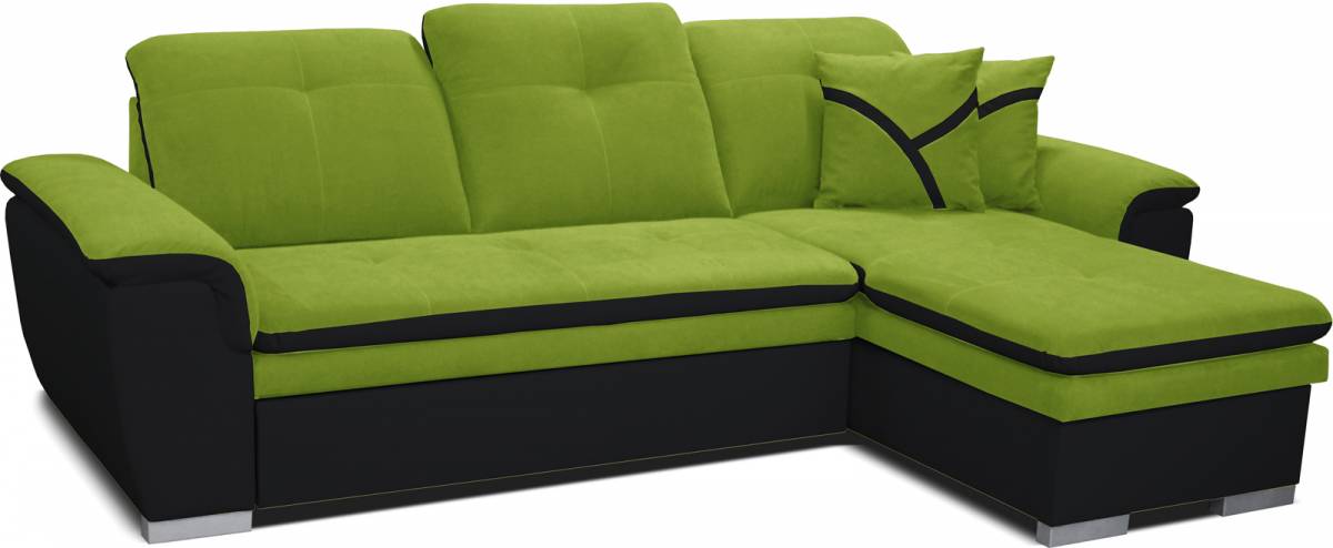 Rohová sedačka Estevan 2F+L (zelená + čierna) (P)