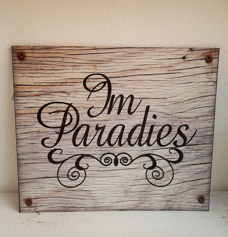 dekoračná plechová tabuľka Paradis 35 x 30 cm