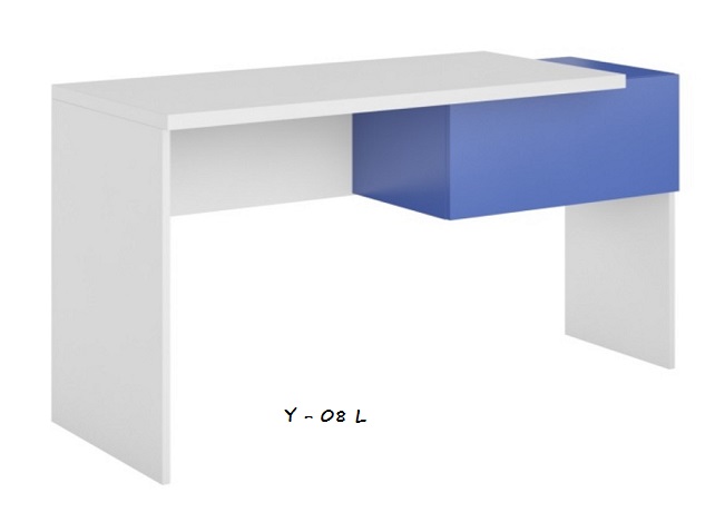 Detský písací stôl Yeti Y-08 L   Farba: Biela / biela lesk / grafit