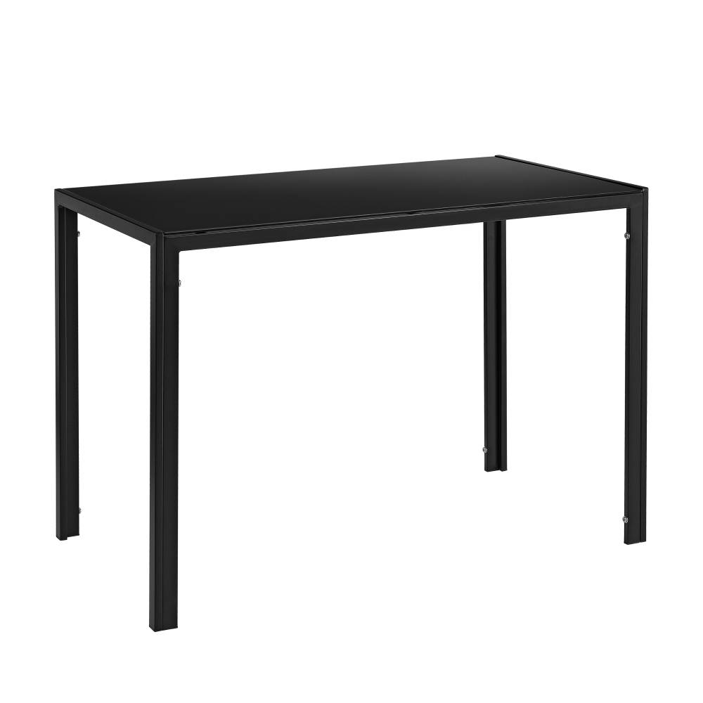 [en.casa]® Štýlový dizajnový jedálenský stôl - sklenený stôl - 105 x 60 x 75 cm - čierny