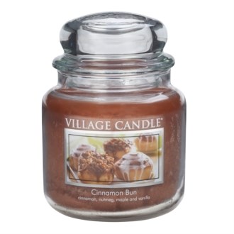 Village Candle Vonná svíčka ve skle, Skořicový koláč - Cinnamon Bun, 397 g, 397 g