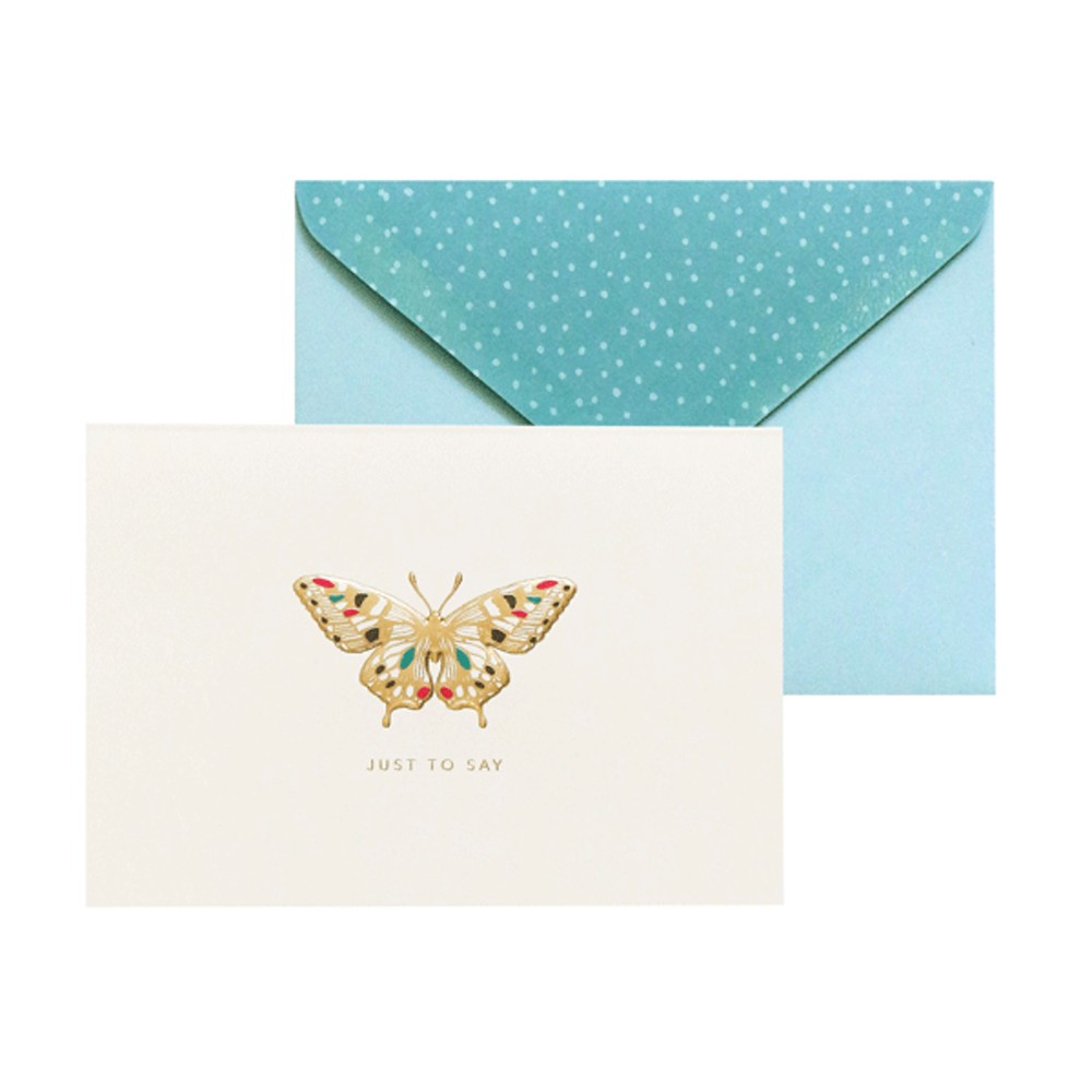 Sada 10 komplimentiek s obálkami Portico Designs FOIL Butterfly