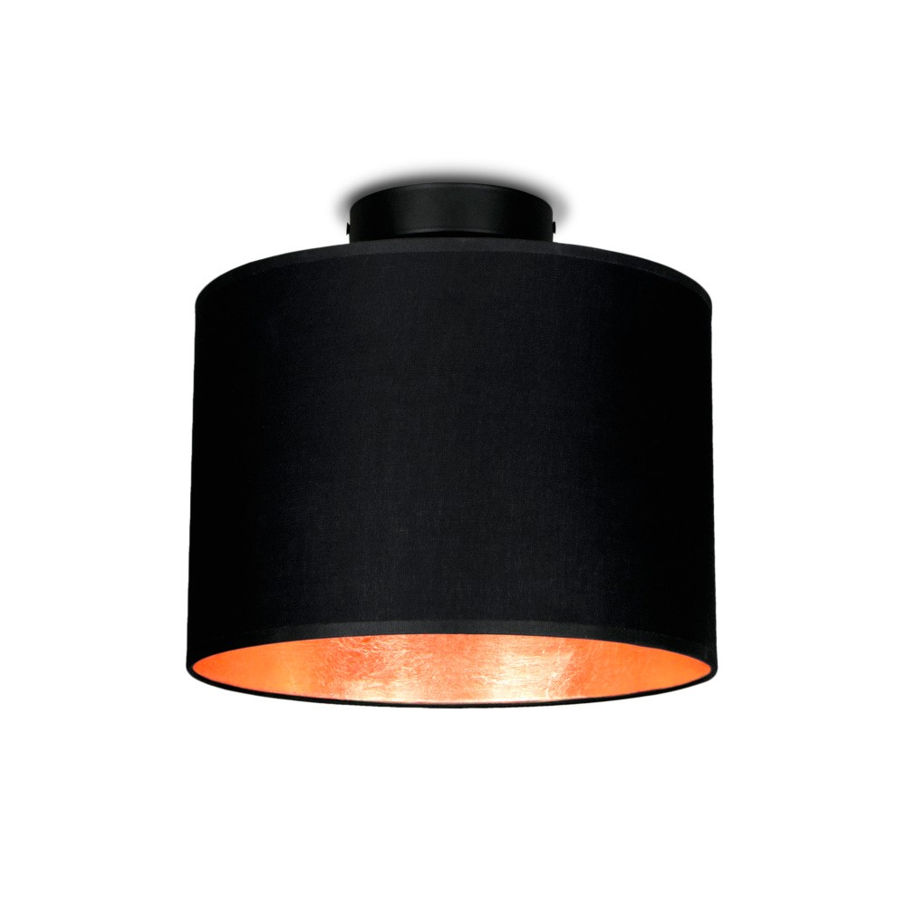 Čierne stropné svietidlo s detailom v medenej farbe Sotto Luce MIKA, Ø 25 cm