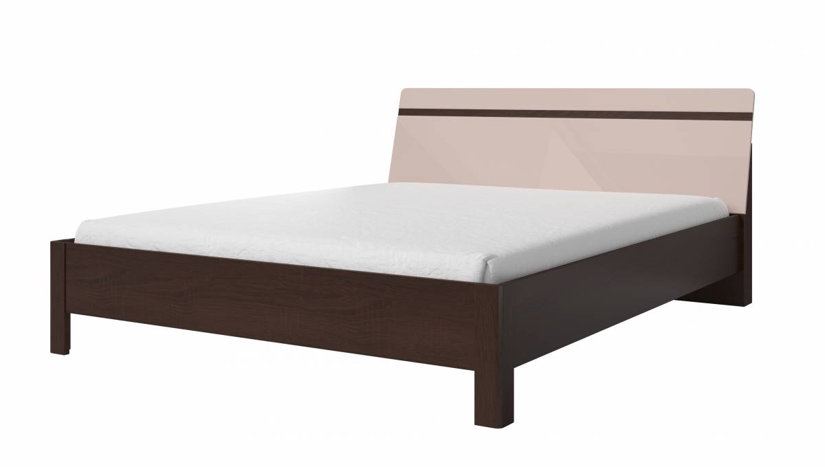 Manželská posteľ 160 cm Typ 31 (dub sonoma tmavá + sivý lesk)