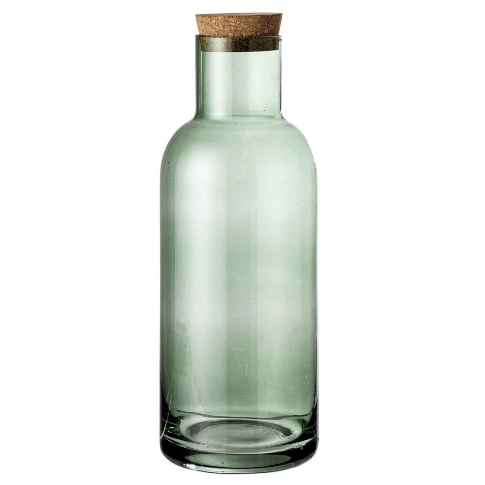 Zelená sklenená fľaša s korkovým viečkom Bloomingville