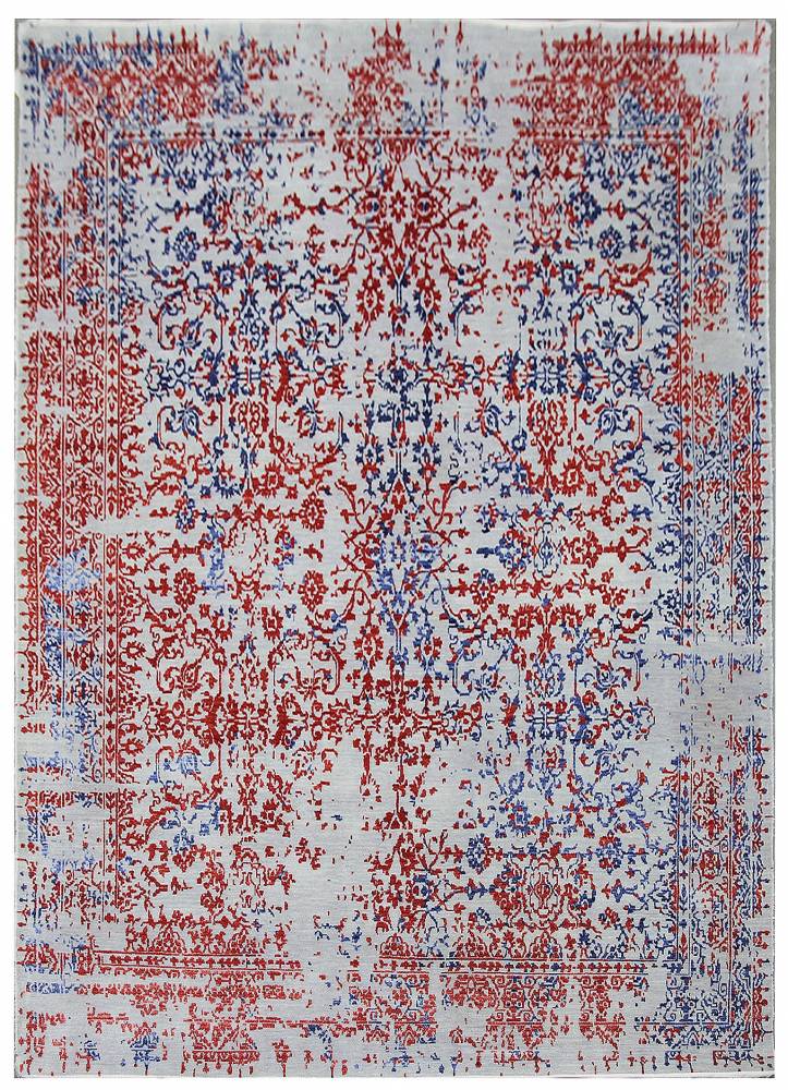 Diamond Carpets koberce Ručně vázaný kusový koberec Diamond DC-JKM Silver/blue-red - 275x365 cm