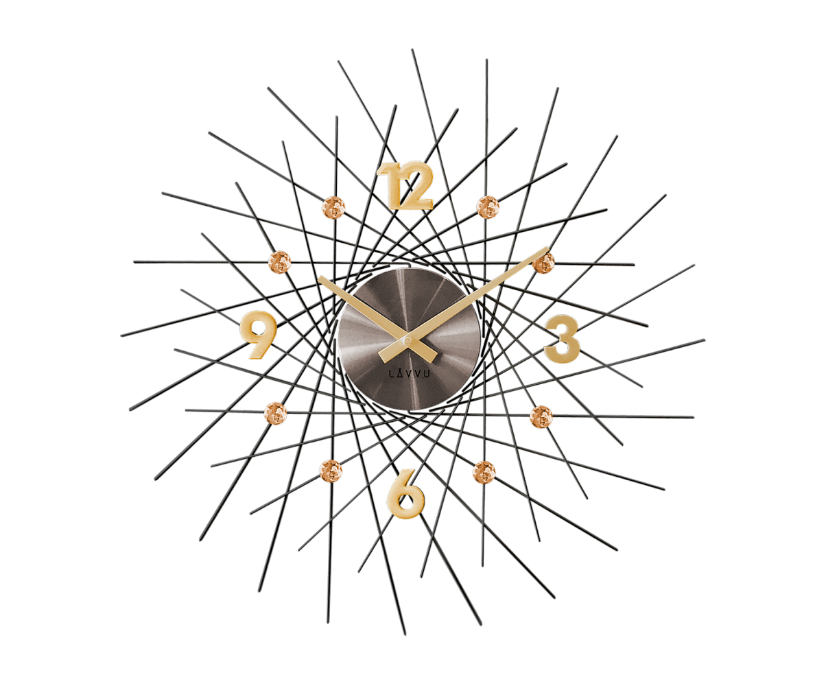Nástenné hodiny LAVVU LCT1051 CRYSTAL Lines, Antracit, 49 cm