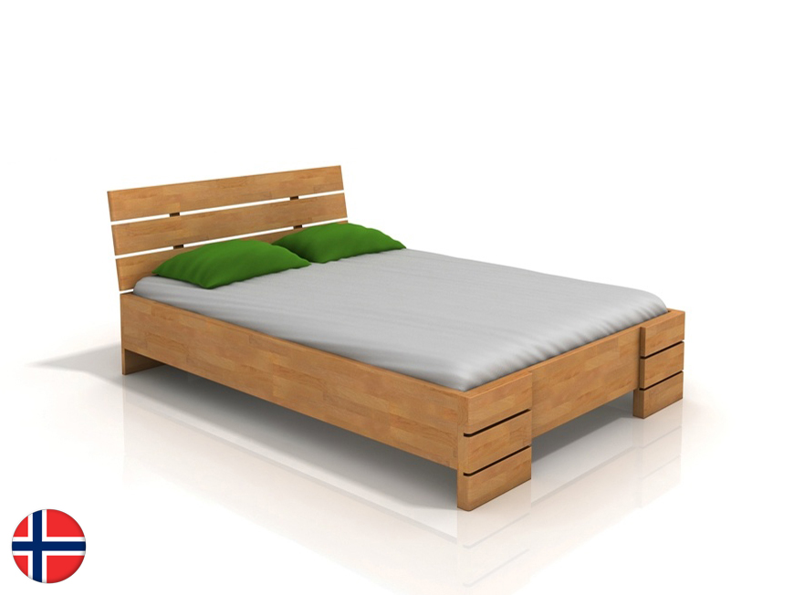 Manželská posteľ 160 cm Naturlig Lorenskog High (buk) (s roštom)