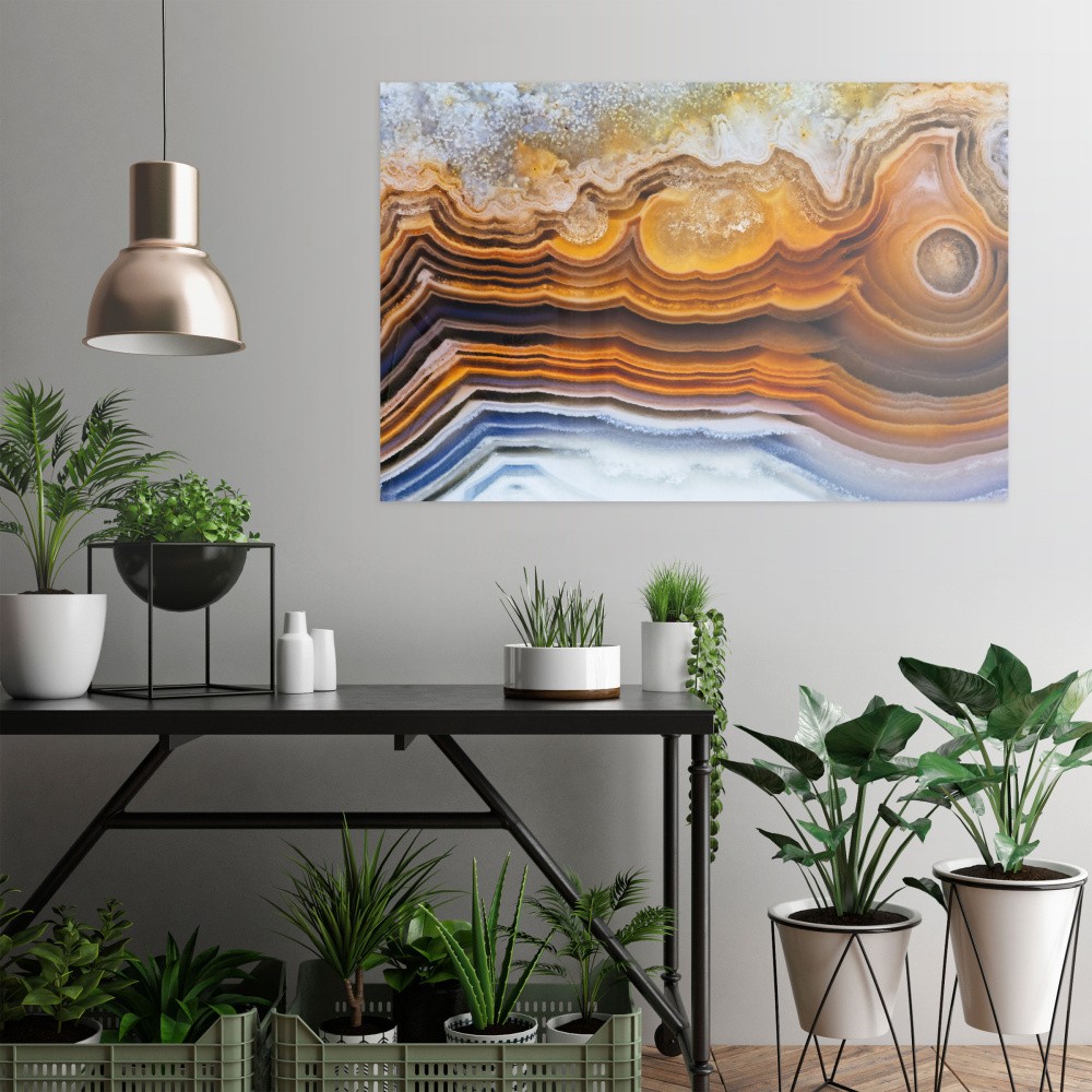 Sklenený obraz OrangeWallz Gemstone Earth, 76 x 114 cm