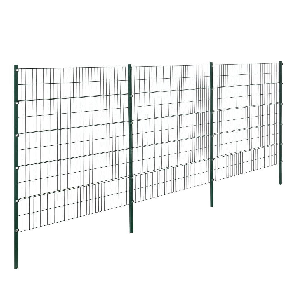 [pro.tec]® Panelový systém oplotenia - panely so stĺpikmi - tmavo zelený - 6 x 2 m