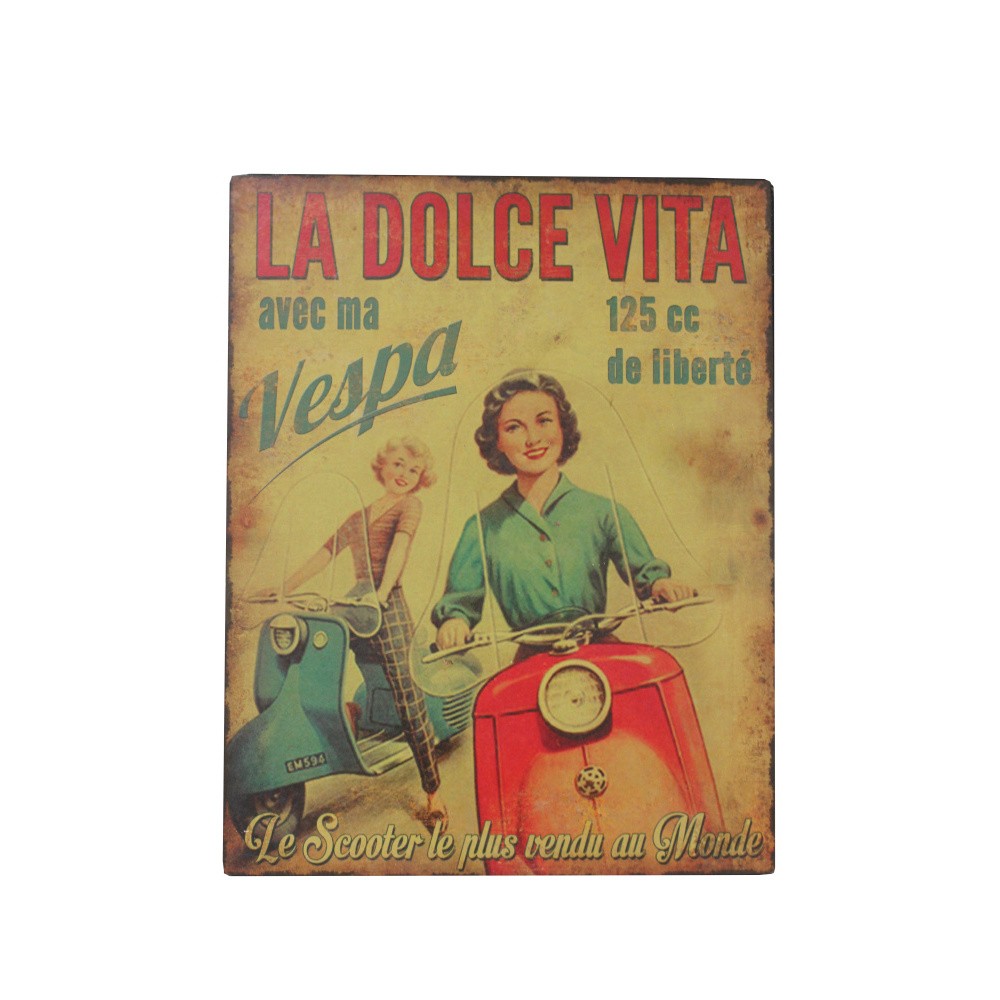 Kovová ceduľa Antic Line La Dolce Vita, 28 x 22 cm