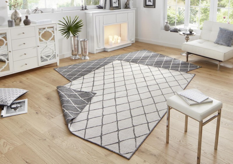 Bougari - Hanse Home koberce Kusový koberec Twin-Wendeteppiche 103118 grau creme - 80x150 cm
